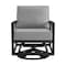 Armen Living Grand Black Aluminum Outdoor Swivel Glider Chair with Dark Gray Cushions 840254332737 - alternate 8